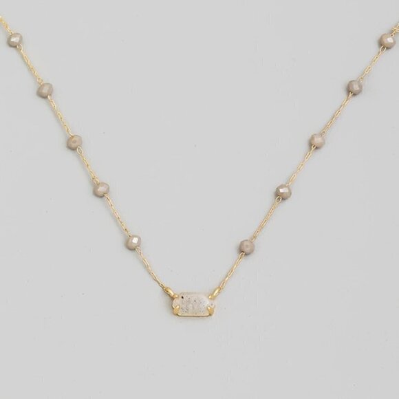 1 LEFT!!! THELMA GRAY RHINESTONE BEADED NECKLACE - Picture 1 of 1